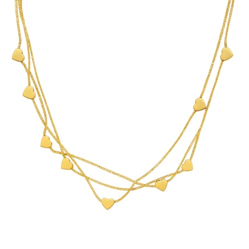 Lumin Luna�S�[���h���b�L���C���[�n�[�g�`�F�[���l�b�N���X�A�����p�A3�w�f�U�C���W���G���[�M�t�g, One Size, ����, ��΂Ȃ�