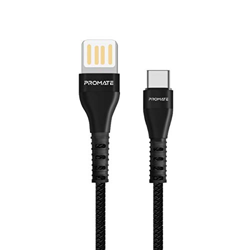 PromateUSB-C Fast Charging Cable, High-Speed Durable 1.2m USB Type-C Cable with 2A Charge Sync Cable, Double-Sided USB-A Connector and Over Charging Protection for Smartphone, Tablet, VigoRay-C Blue