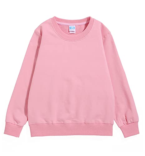 Unisex Toddler Kids Long Sleeve Thin Pullover Sweatshirt Boys Girls Cotton Crewneck Solid Sport T-Shirt (RD2, 3-4 Years)