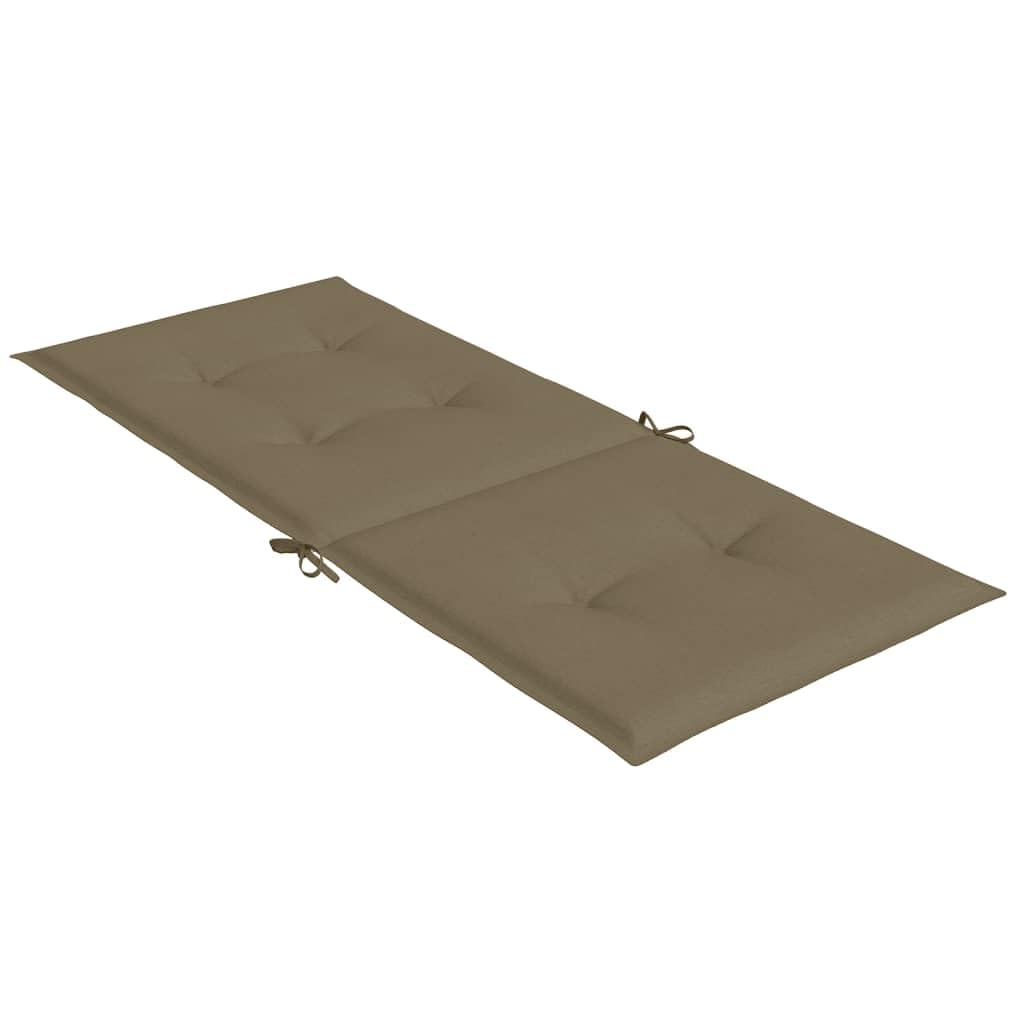 ShGaxin Cojines Silla Respaldo Alto 4 uds Tela Taupe Melange 120x50x4cm, Cojines para Butacas De Jardin, Cojines Sillas Cocina, Cojines para Sillas De Terraza, Cojin Silla Exterior - 4002437