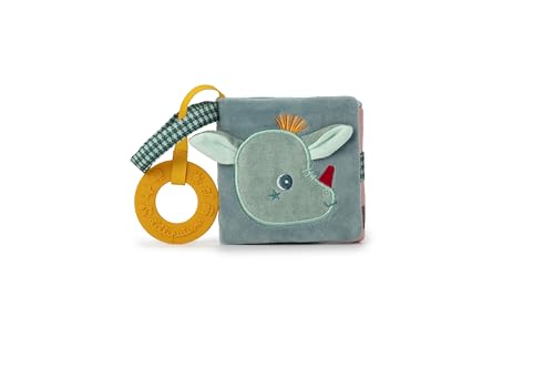 Lilliputiens - Imagier en Tissu pour bébé Joe le Dragon - Livre d’Éveil interactif avec Anneau de Dentition et Activités Sensoriels - Premier Livre pour Stimuler...