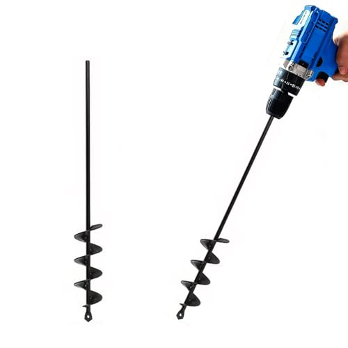 Planting Auger Drill Bit for Garden 3cm Diameter x 60cm Deep Hole Digger Fits Any 3/8 Drill Ideal for Bulbs Seedlings Stakes & Raised Beds Effort-Saving Spiral Planter Tool