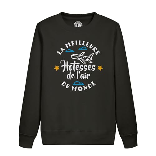 Sweatshirt enfant la meilleure hotesse de l'air du monde cadeau original pour petite voyageuse