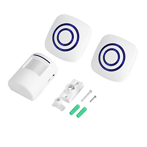 Timbre Inalámbrico Detector De Movimiento Timbre Eléctrico De Puerta 36 Melodías Alarma De Seguridad con Transmisor Y Receptor para El Hogar Oficina Hotel Boutique Tienda(1+2 EU)