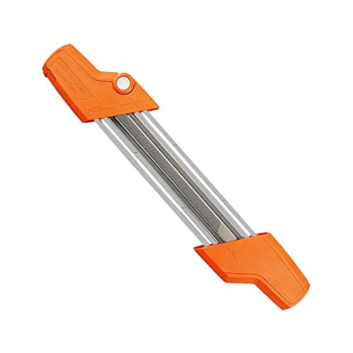 Afilador de cadena de motosierra 2 en 1, Lima fácil de 4,0mm/4,8mm, lima de afilado de cadena de motosierra for sierra de cadena, joyería de piedra(Orange White,4.8mm)