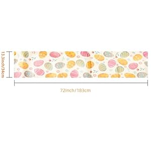 Happy Easter Egg Table Runner Easter Spring Decorations for Table Indoor Home Party Decor 72 Inchs Long Happy Easter Egg Table Runner Easter Spring Decorations for Table Indoor Home Party Decor 72 Inchs Long