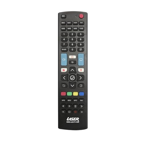 Laser Universal TV Remote Control – Works with Samsung, LG, Sony, Hisense, TCL, Panasonic & More – No Setup Needed, Netflix & YouTube Buttons, Learning Mode, Smart, LED, LCD & Plasma TV Compatible