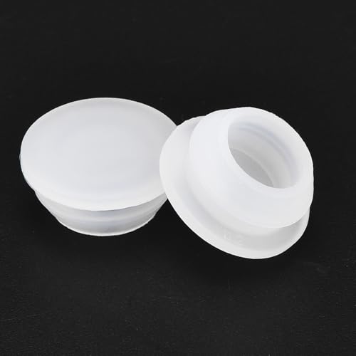 Image of MECCANIXITY 20pcs Silicone Snap in Locking Hole Plugs,12mm /0.5 Inch Mounting Diameter Narrow Groove Width 2mm Panel Seal Cover Round for Kitchen Bulkheads Waterproof Sealing Plugs Clear