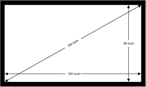 Image of BIG VUE 120 Inches Fixed Frame Projector Screen 16:9 Diagonal Active 3D 4K Ultra Hd Projector Screen for Classroom, Office & Home Theater (120 Inch, White)