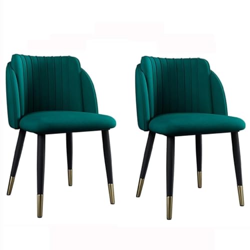 NMVAWIPT Juego De 2 Sillas Comedor Terciopelo con Patas Acero Al Carbono, Modernas For Cocina Y Sala Estar(Dark Green)