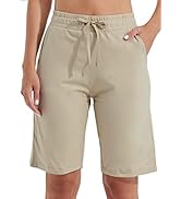 Willit Women's 10" Bermuda Shorts Cotton Long Shorts Jersey Shorts Athletic Yoga Workout Lounge S...