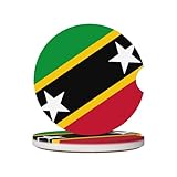 Posavasos para Coche con la Bandera de San Cristóbal, 2 Posavasos de cerámica Antideslizantes con Muesca para el Dedo.