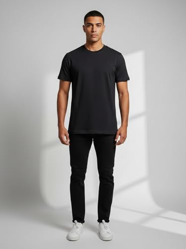Image of Dollar Easy Fit Cotton Blend Pack of 1 Solid Men's Round Neck T-Shirt