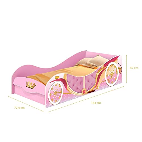 Cama Infantil Carruagem J&a Móveis Rosa