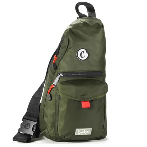 Image of COOKIES Travel Sling Bag 7.1 L - Unisex Crossbody Bag for Men & Women, Lightweight Shoulder Bag for Hiking & Travel - Olive