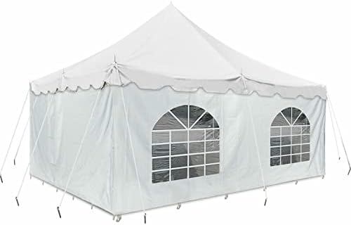 Party Tents Direct 20'x 20' Weekender Canopy Pole Tent with Sidewalls - Easy Up Canopy Tent with 80 Person Capacity - Outdoor Canopies for Parties, Weddings, and Events (White)