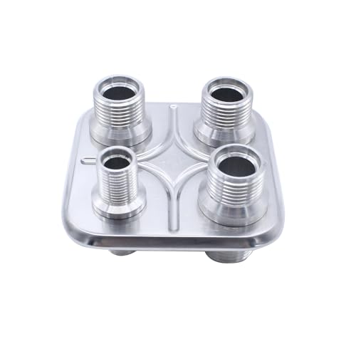 1 pc SHLPDFM Silver Polished Firewall Bulkhead 4-Port 1-6(5/8"-18) 3-10(7/8"-14) Billet Aluminum Inline Heater AC Bulkhead Connector 181154-100 Compatible with Hot Rod Chevy Ford GM -  SHU00645