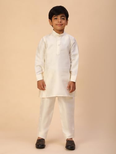 Image of Pro-Ethic Style Developer Kids Kurta Set For Boys With Waist Coat, Ethnic Wear for Diwali, Eid, Raksha Bandhan, Jacquard, Floral Print (Pack of 1)