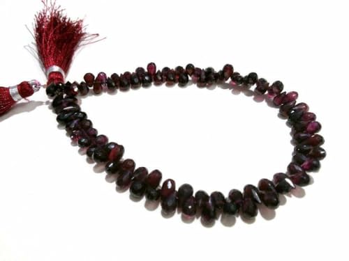 Grenat véritable perles facettées 4x6mm pour création bijoux