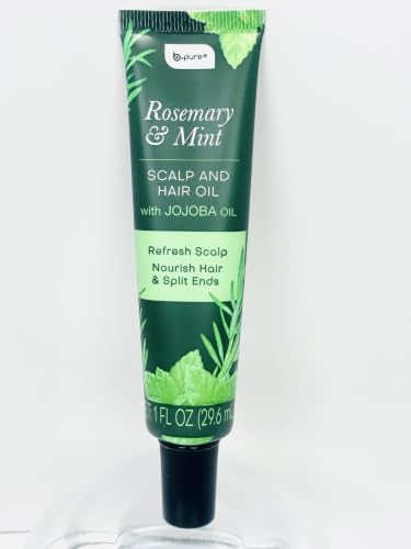 b.pure Rosemary & Mint Scalp and Hair Oil with Jojoba Oil, Refreshes Scalp, Nourishes Split Ends, 1 fl oz