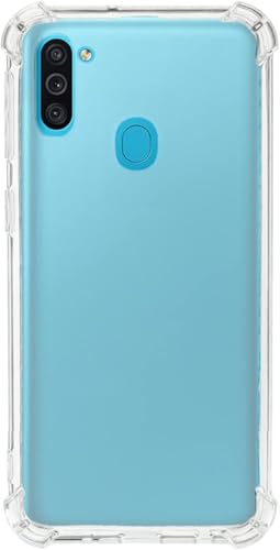 QUITECO Cover Trasparente per Samsung Galaxy A11, M11, Custodia Resistente
