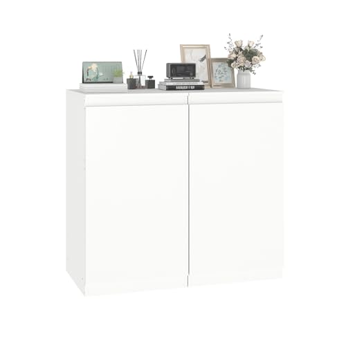 GOKHOMX - Cajonera blanca (juego de 2, armario de cómoda, dormitorio adulto, con estantes ajustables, mueble de almacenamiento, tocador, mesa auxiliar para dormitorio, salón, pasillo, oficina (1