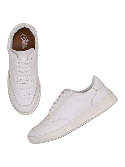 JACK REBELWomen Flat Heel Atelier White Lace-Up Shoes - Elegant Simplicity for Every Step