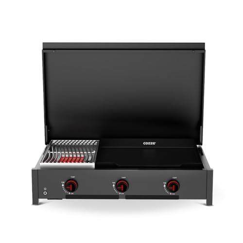 Cozze® Combo 900 – 2-en-1 Barbecue Gaz avec Plancha &