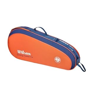 Wilson Roland-Garros 2026 Team 3er-Pack Tennisschlägertasche, Fasst bis zu 3 Schläger, Mit einem großen Hauptfach & vier Außentaschen zur Aufbewahrung von Wertsachen, Farbe: Clay/Navy