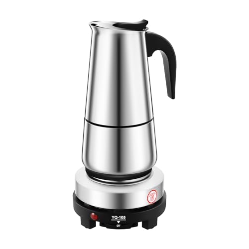 trggvvrt 450ml Moka Pot Coffee Maker,Stainless Steel Coffee Pot Stovetop Espresso Maker, Suitable for Ffices, Bars, Restaurants, Lounge Bars