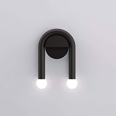 Indoor wall lamp Nordic simple black iron Wall Light G4*2 glass lampshade modern bedroom bedside lamp creative living room aisle designer Sconce Lamp Cover