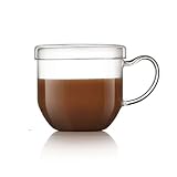 TOMYEUS Gläser Trinkgläser Glas-Kaffeetasse, großer breiter Mund-Mokka-heiße Getränke-Tassen (19 Unzen), klare Espresso-Tassen mit Griff, bleifreie Trinkglaswaren mit Deckel Wasser-Gläser
