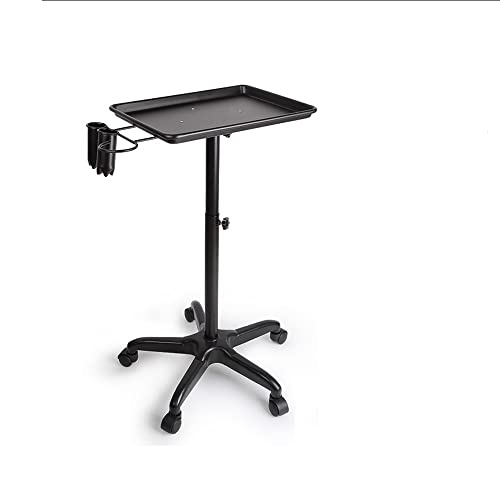 Chariot de salon en acier inoxydable noir réglable robuste
