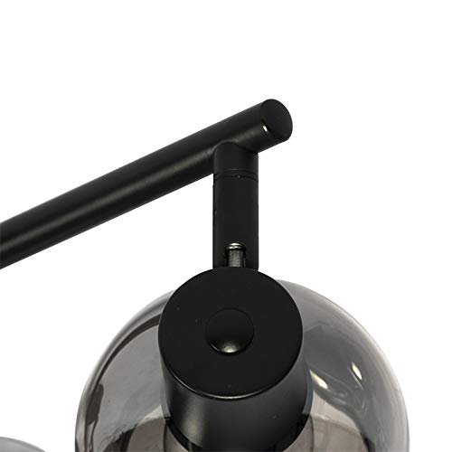Qazqa vidro - Lampada da soffitto Art déco - 4 luce - L 77 cm - Nero - Art déco - Soggiorno I Camera da letto I Sala da Pranzo I Cucina
