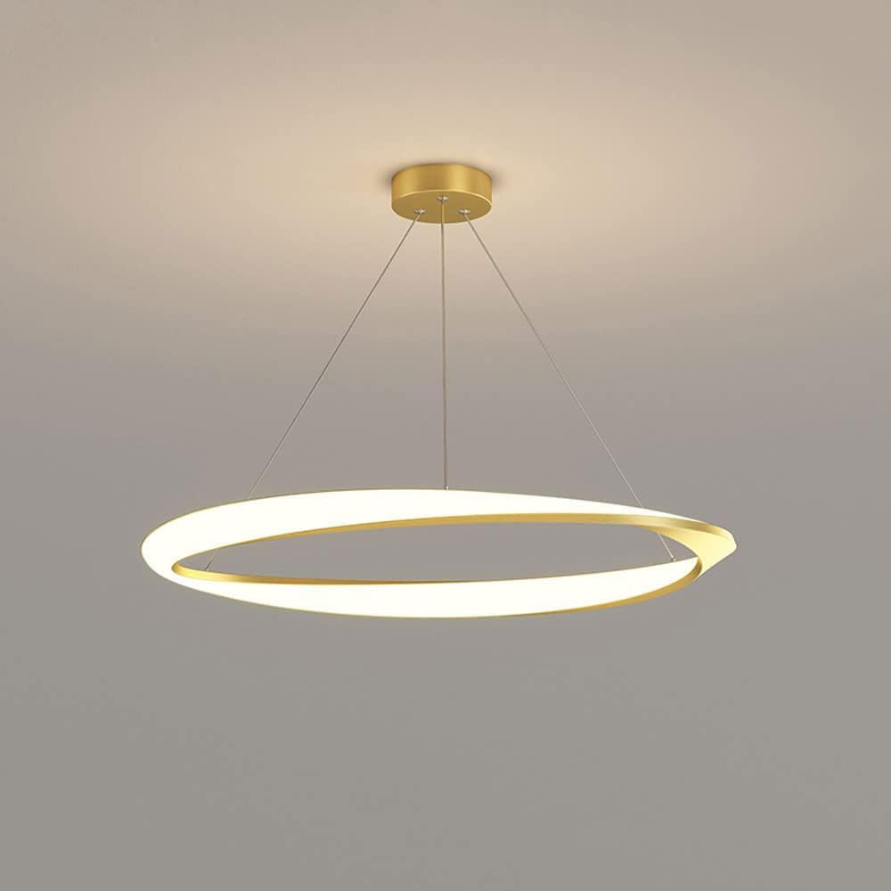 HXYSXHJUO Modern Ring Chandelier LED Dimmable Pendant Light Round Hanging Ceiling Lamp Nordic Kitchen Island Lighting, Linear Chandeliers for Dining Room Bedroom Living Decor