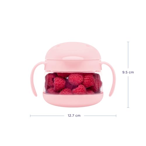 Image of Ubbi Tweat Snack Container for Kids & Toddlers, Blush Pink | Tritan Spill-Proof Snack Cups, BPA-Free, On-the-Go Toddler Essentials, Portable Travel Food Storage
