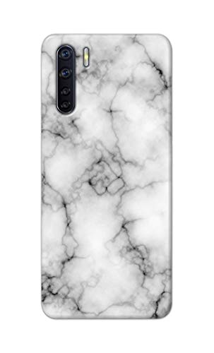 Image of Light White Marble Texture Natural Pattern Hard Back Case Cover for Oppo F15 / Oppo A91 / Oppo F15s / Oppo Reno 3, CPH2001, CPH2021 Back Cover -(J5) VNS2230