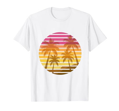 Estilo vintage retro tropical de playa de los años 70 y 80 Camiseta
