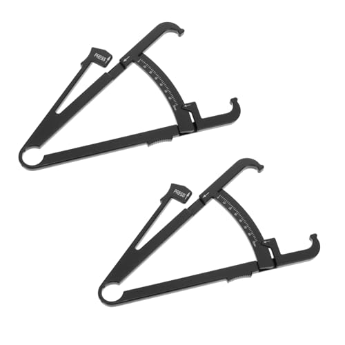 Toyvian 2 piezas Calibrador de Pliegues Cutáneos Manual Medidor de Grasa Corporal Portátil para Hombres y Mujeres con Escala Métrica Centímetros Material Incluye Tabla de Interpretación