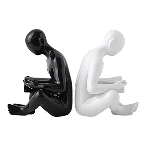 Sujetalibros para Estantería 1 pargo Figura Lectura Bookends Nordic Ceramics Book Support Book Finaliza for estantes Inicio Oficina Decoración de escritorio Decoración Felicitación Sujetalibros Sujeta