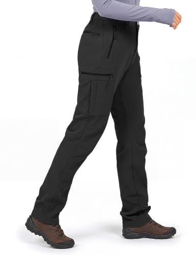 Wespornow Women's-Snow-Ski-Pants Fleece-Lined-Waterproof-Hiking-Pants Softshell Insulated Pants for...