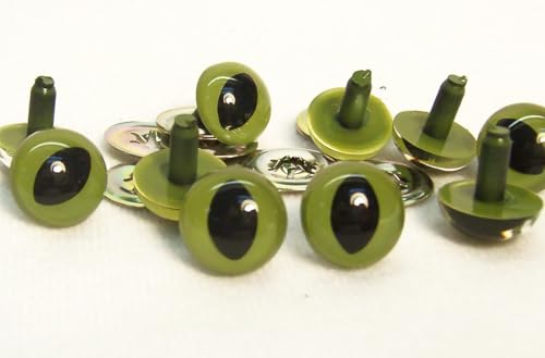 Sassy Bears 7.5mm Green Cat Safety Eyes (10 Pairs) for Bears Dolls Puppets Crafts