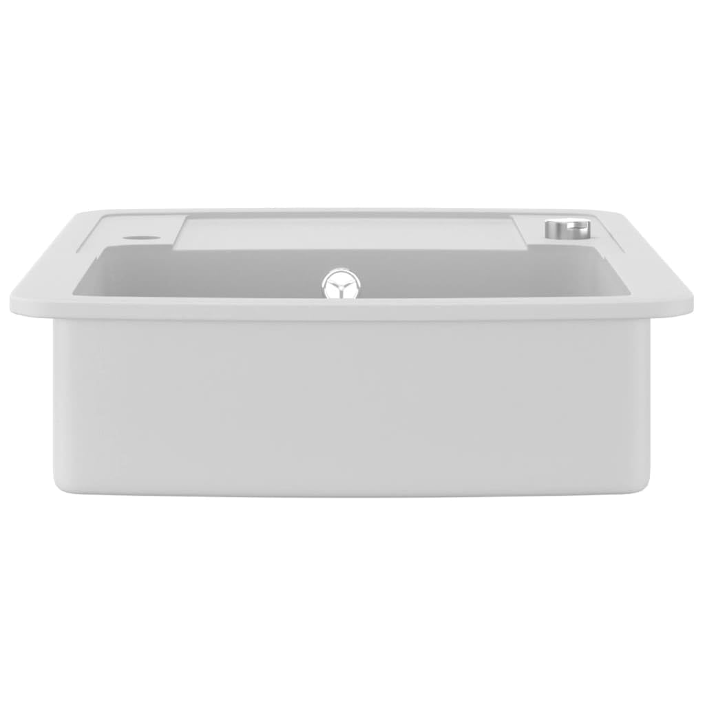 vidaXL Fregadero de cocina de granito con un seno blanco