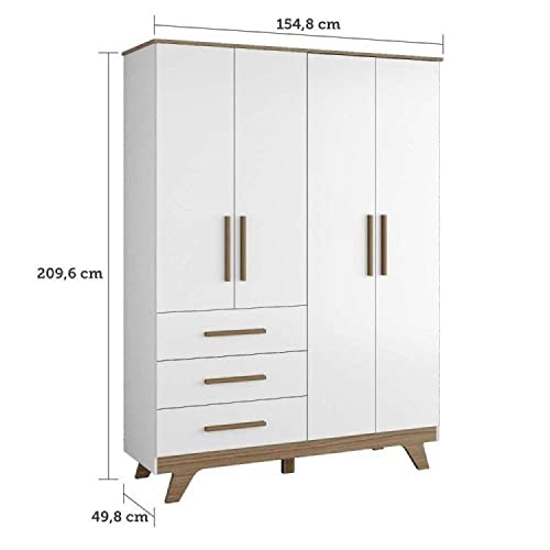 Quarto de Bebê Completo com Guarda Roupa Cômoda e Berço 100% Mdf Jolie Retrô Espresso Móveis