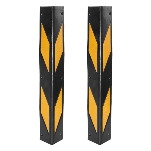 Protection d'angle caoutchouc noir 2pcs haute densité pour pilier et mur de parking