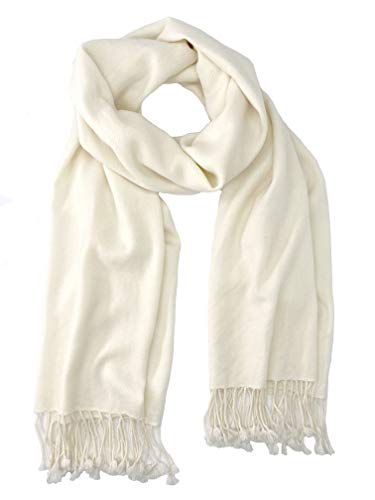 Pure Cashmere Pashmina Shawl 3 Ply Natural