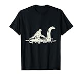 Bigfoot Sasquatch Riding The Loch Ness Monster Funny,Short Sleeve T-Shirt