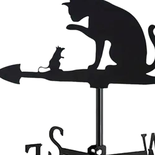 Indicateur de direction du vent ornement chaton robuste en fer pour patio et terrasse