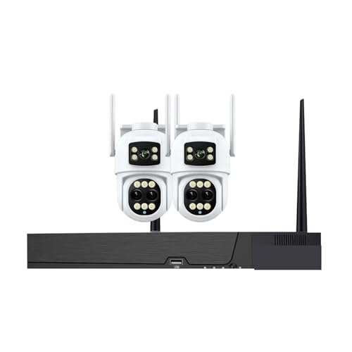 VEKELETE Kit de vidéosurveillance avec caméra IP WiFi 9 MP, Zoom PTZ x8, Audio de sécurité, NVR 8 canaux, système de vidéosurveillance(None,8CH WiFi NVR...