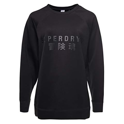 Superdry Women's Black Training Graphic Crew Sweatshirt Cover